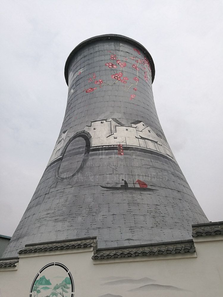 吐鲁番冷却塔外壁手工绘画
